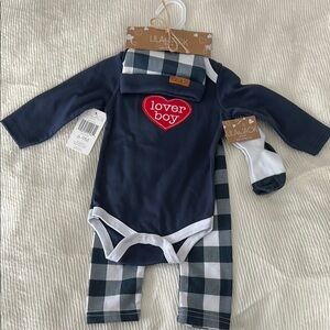 Lila & Jack Baby Outfit Set - Navy and White